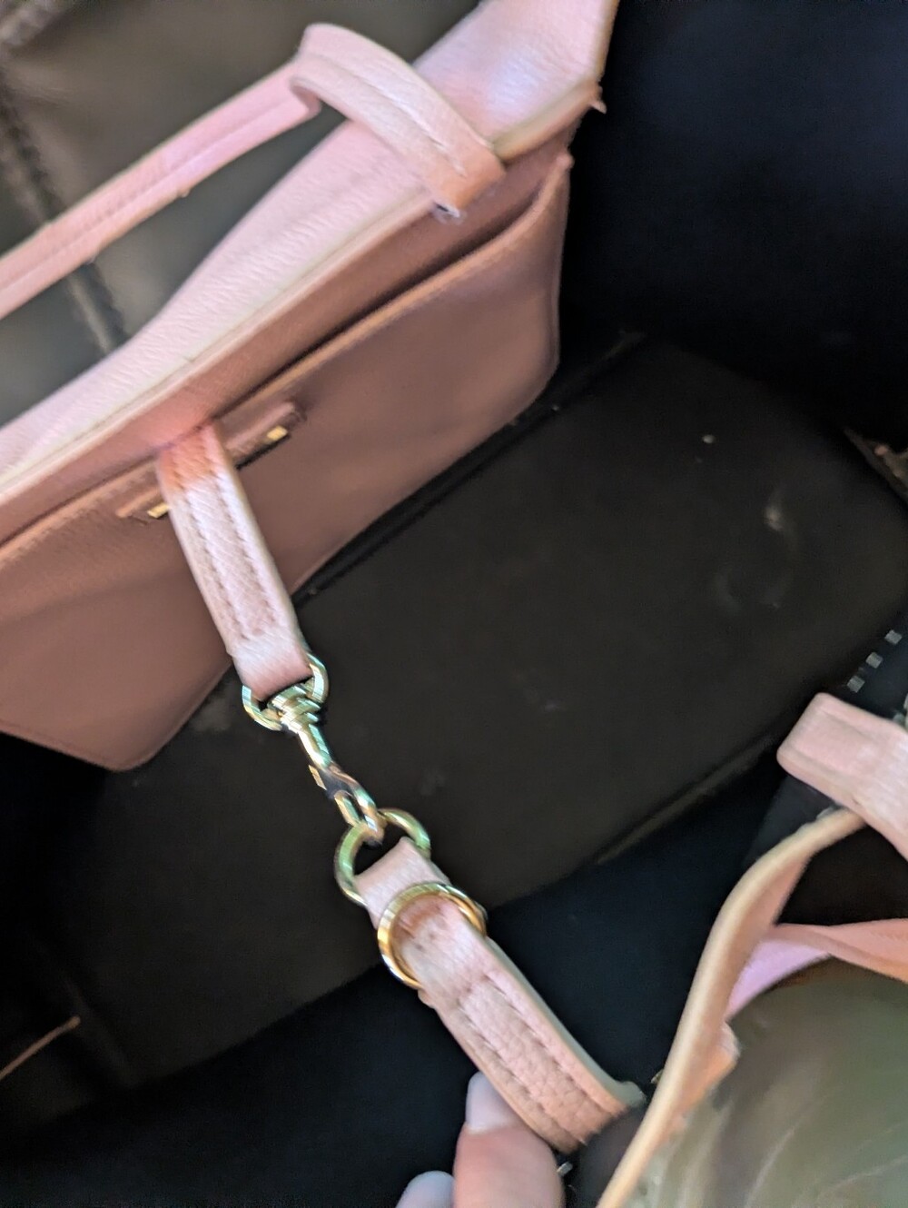 Tory Burch Pink Pebbled Leather Tote - Picture 6 of 9